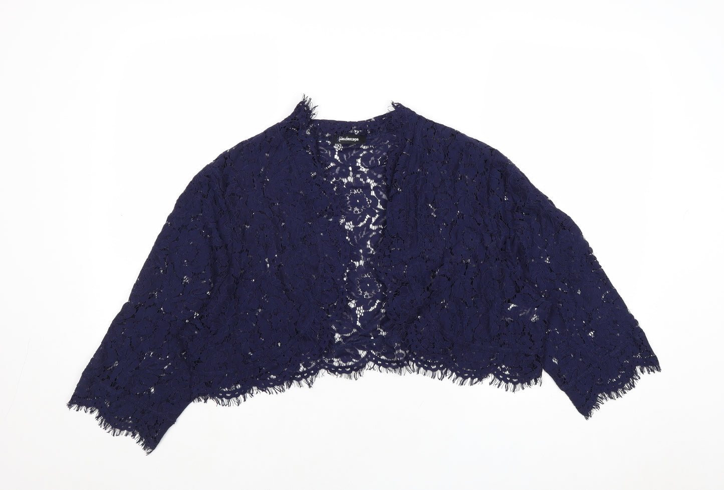 Kaleidoscope Womens Blue Polyamide Cropped Blouse Size 22 V-Neck