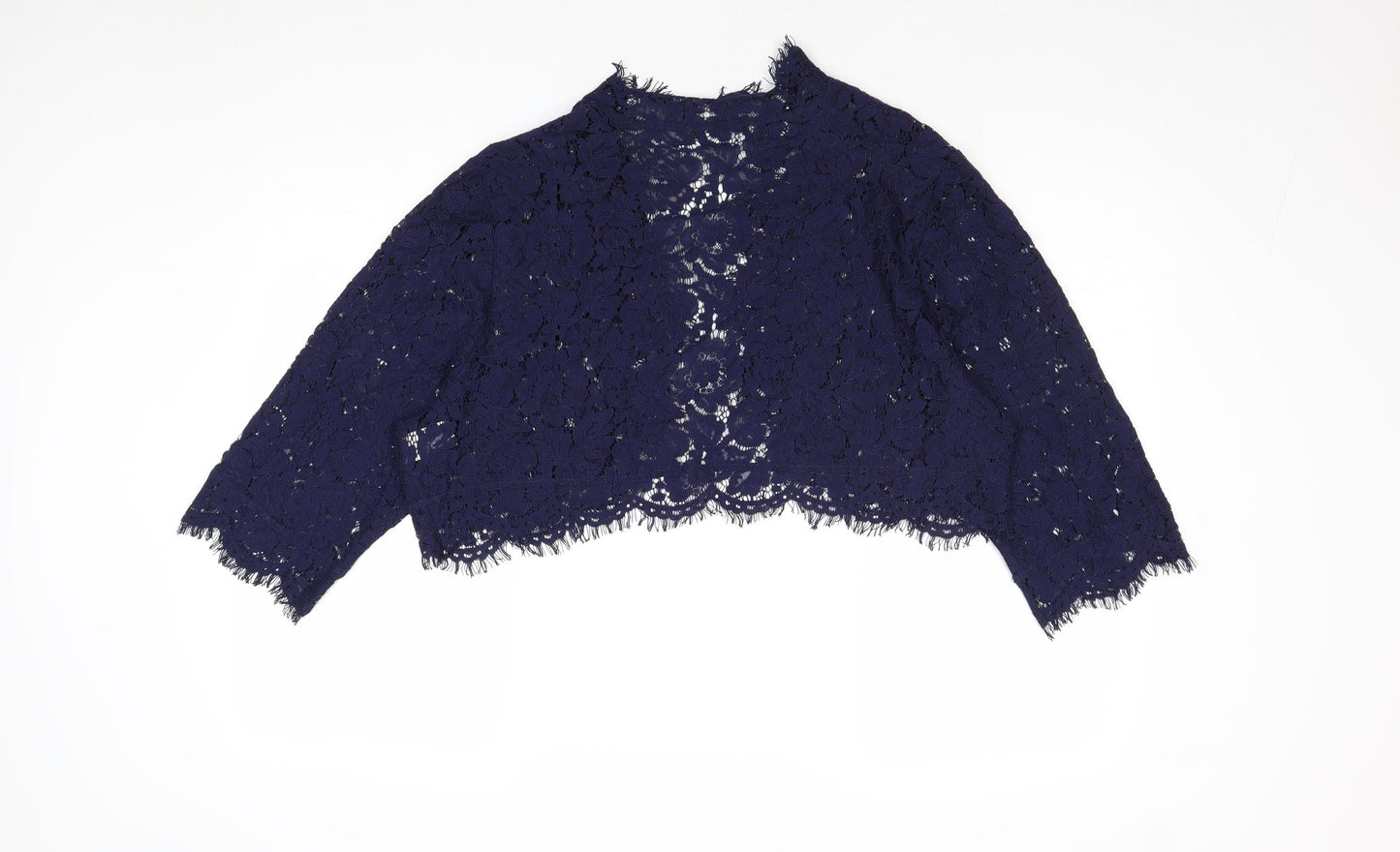 Kaleidoscope Womens Blue Polyamide Cropped Blouse Size 22 V-Neck