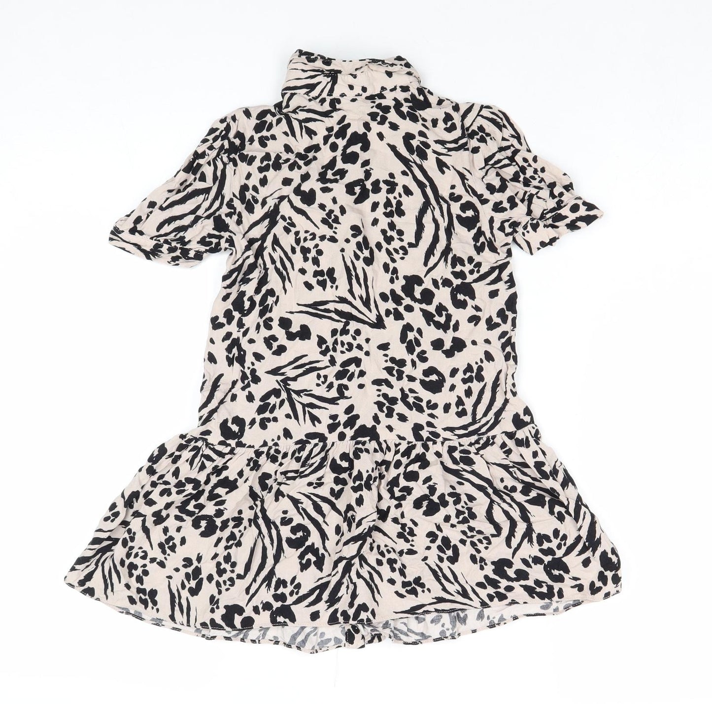 River Island Girls Multicoloured Geometric Viscose Shirt Dress Size 4-5 Years Collared Button