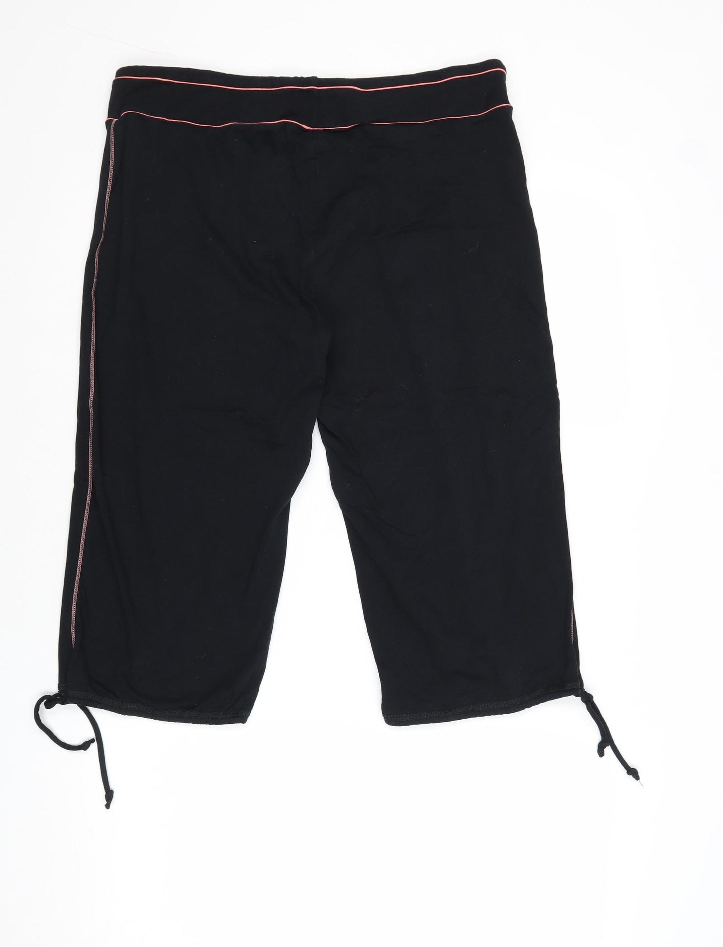 Marks and Spencer Womens Black Cotton Capri Trousers Size 16 Regular
