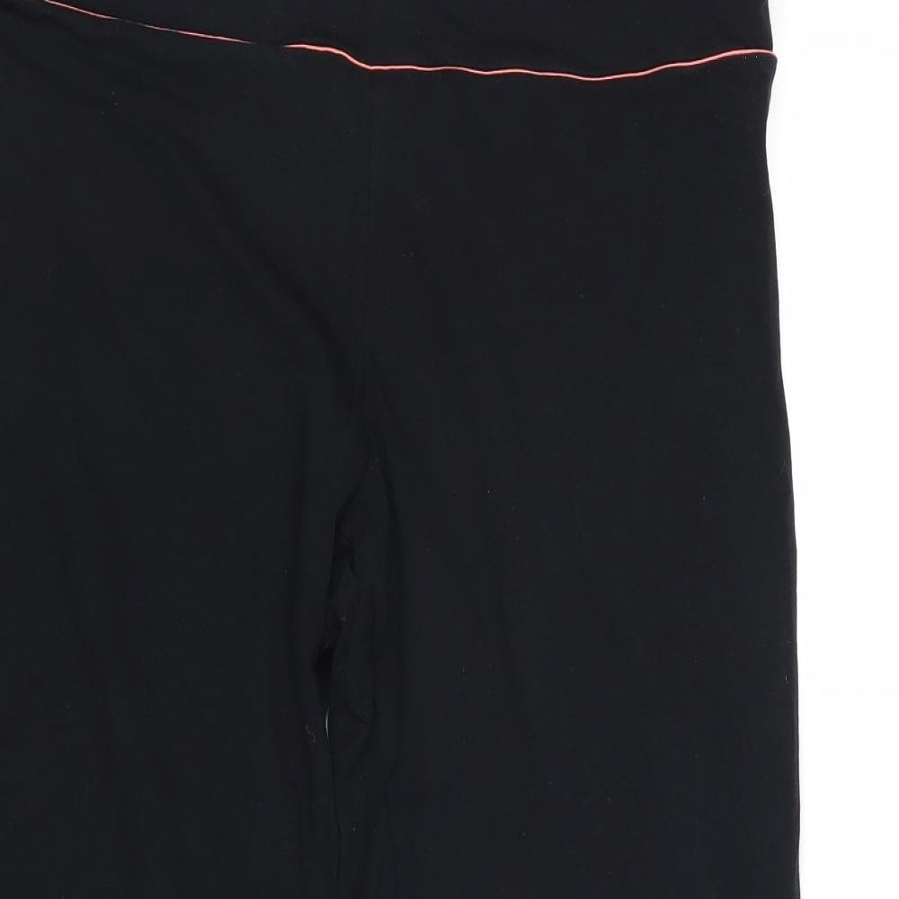 Marks and Spencer Womens Black Cotton Capri Trousers Size 16 Regular
