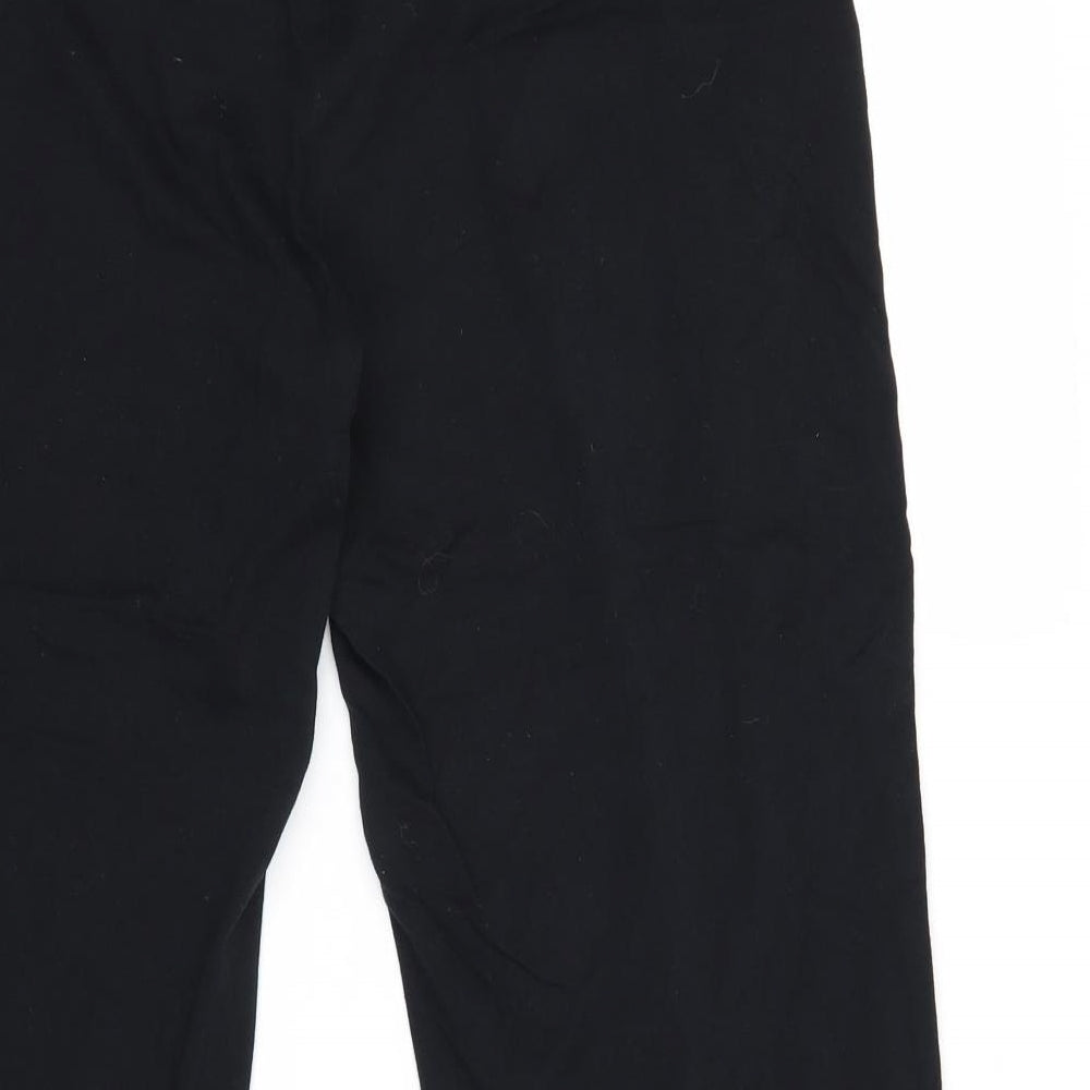 Marks and Spencer Womens Black Cotton Capri Trousers Size 16 Regular