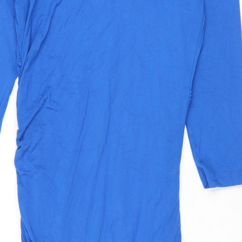 Isabella Oliver Womens Blue Viscose A-Line Size 14 V-Neck Pullover