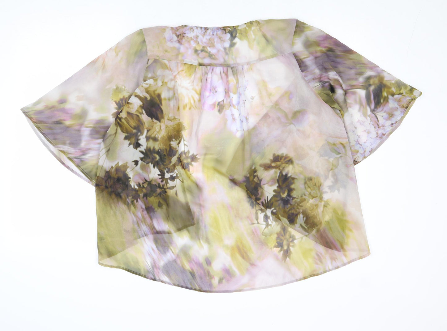 Kaliko Womens Multicoloured Floral Polyester Kimono Blouse Size 10 V-Neck