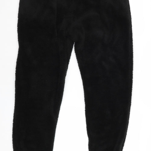 Emma & Ashley Design Womens Black Herringbone Polyester Jogger Trousers Size L Regular Drawstring