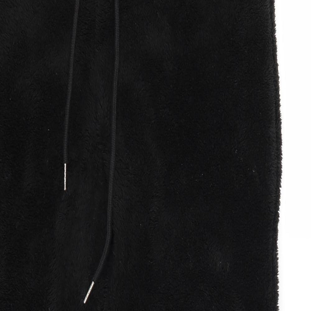 Emma & Ashley Design Womens Black Herringbone Polyester Jogger Trousers Size L Regular Drawstring