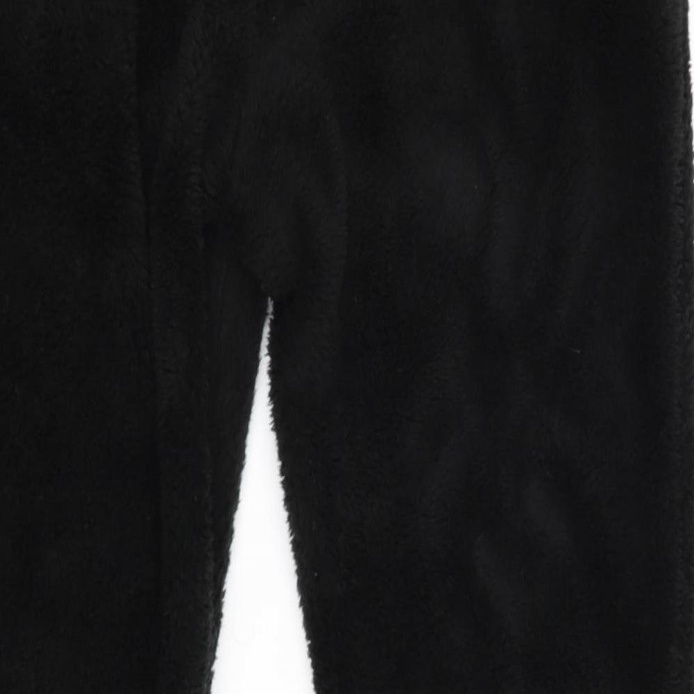 Emma & Ashley Design Womens Black Herringbone Polyester Jogger Trousers Size L Regular Drawstring
