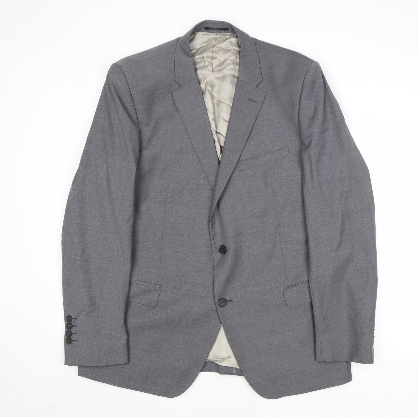 Santinelli Mens Grey Polyester Jacket Suit Jacket Size 46 Regular