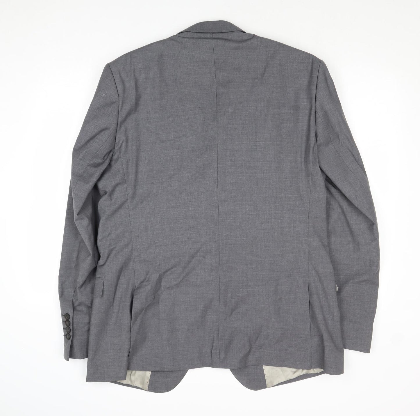 Santinelli Mens Grey Polyester Jacket Suit Jacket Size 46 Regular