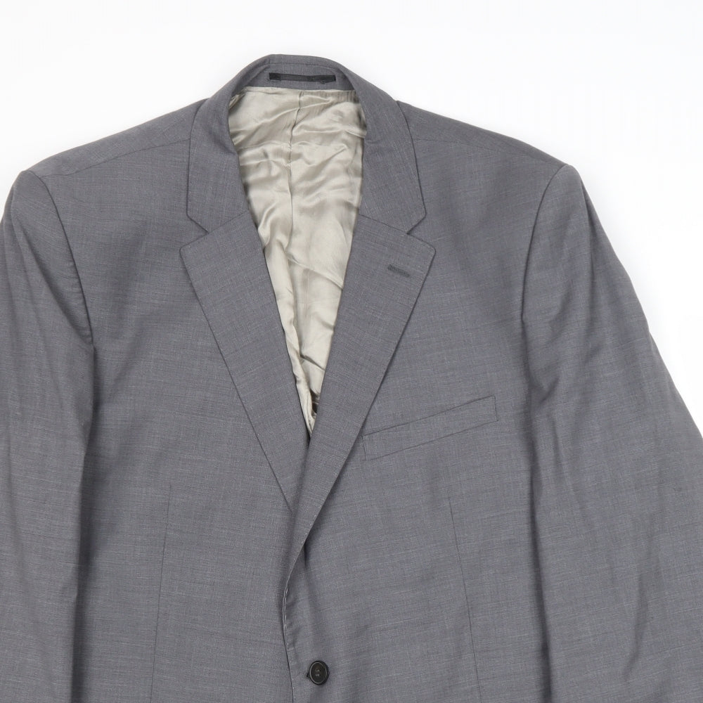 Santinelli Mens Grey Polyester Jacket Suit Jacket Size 46 Regular