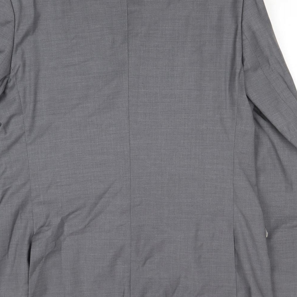 Santinelli Mens Grey Polyester Jacket Suit Jacket Size 46 Regular