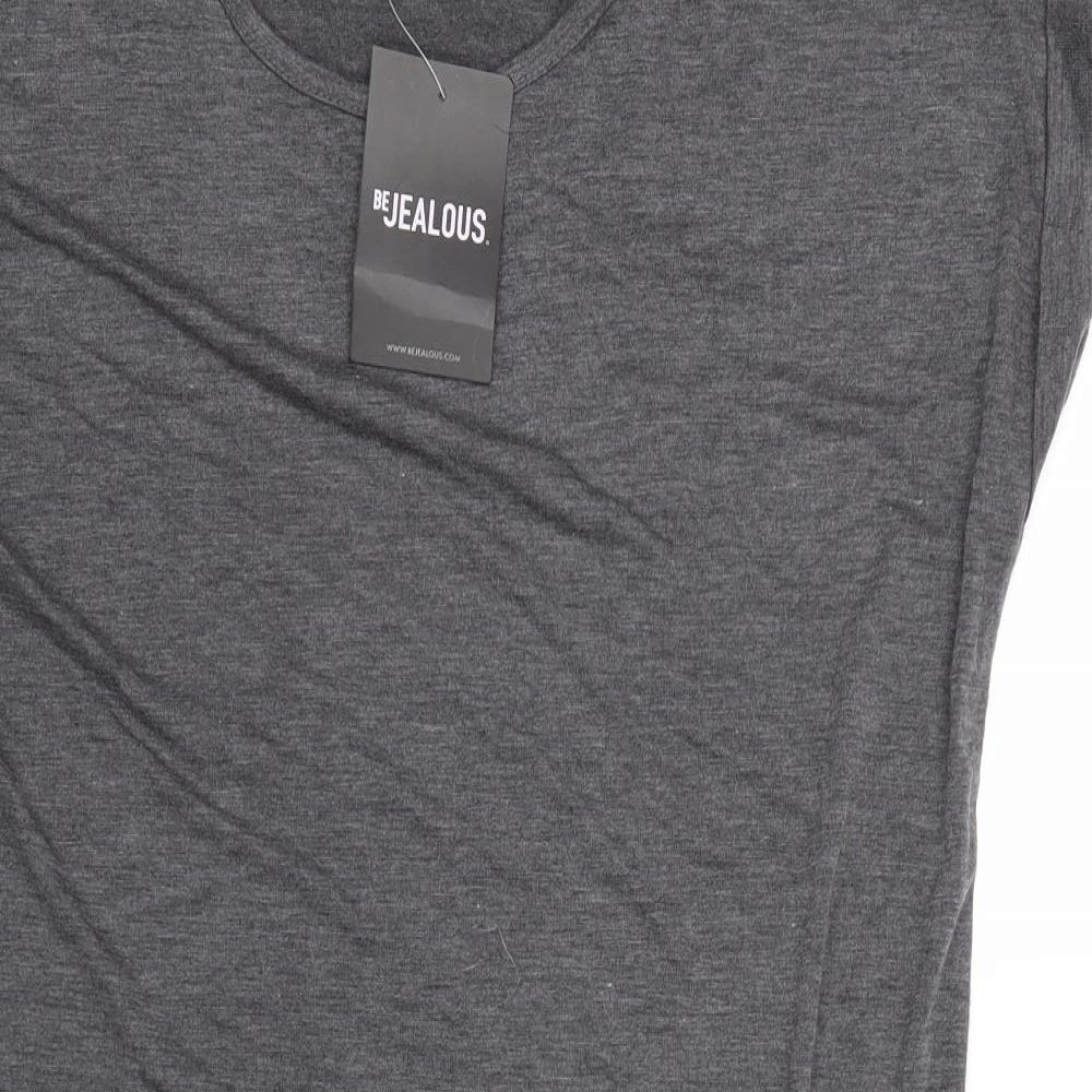 Be Jealous Womens Grey Viscose Tunic T-Shirt Size S Round Neck - Size S-M