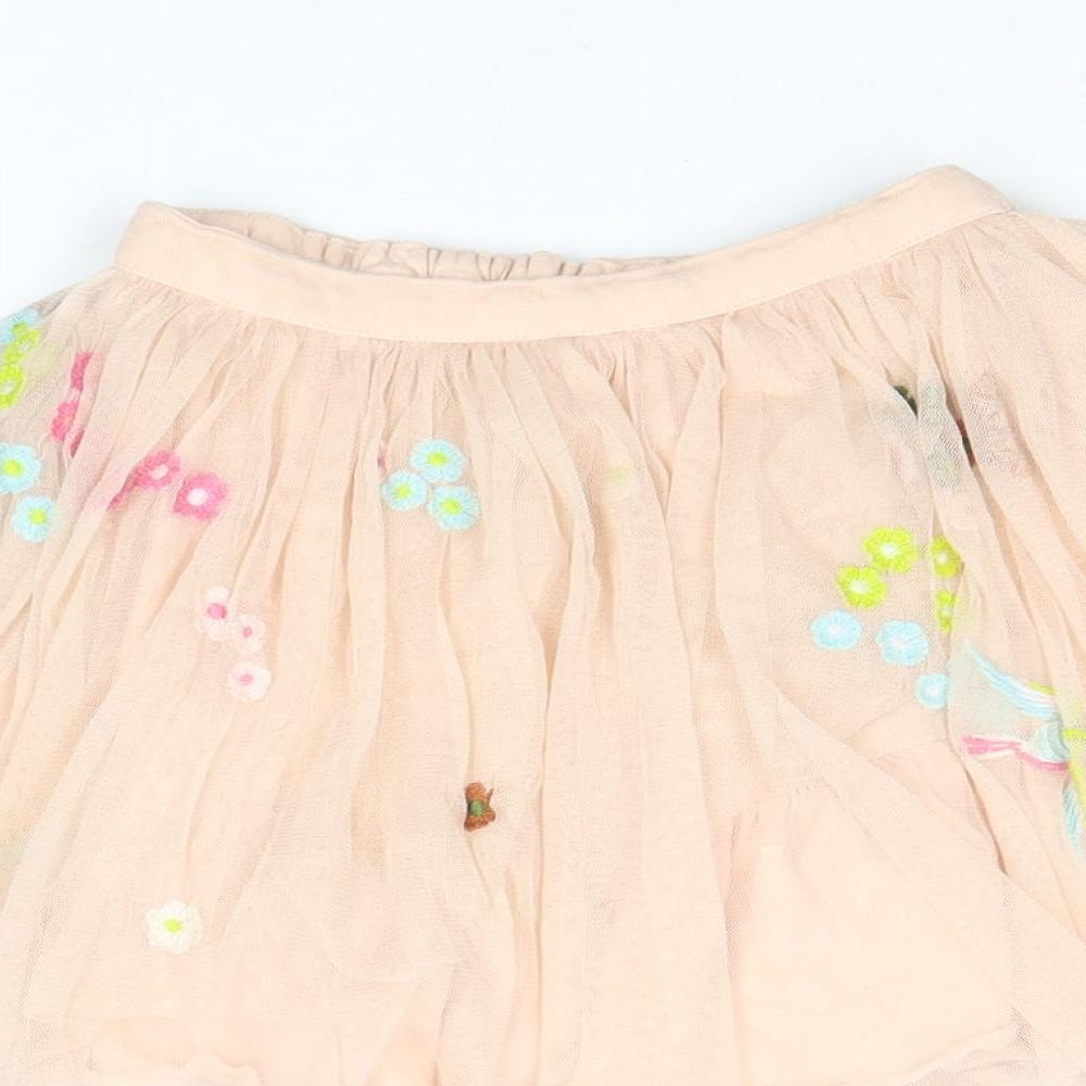 NEXT Girls Pink Polyester Skater Skirt Size 4-5 Years Regular Pull On