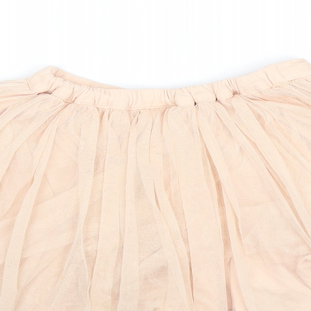 NEXT Girls Pink Polyester Skater Skirt Size 4-5 Years Regular Pull On