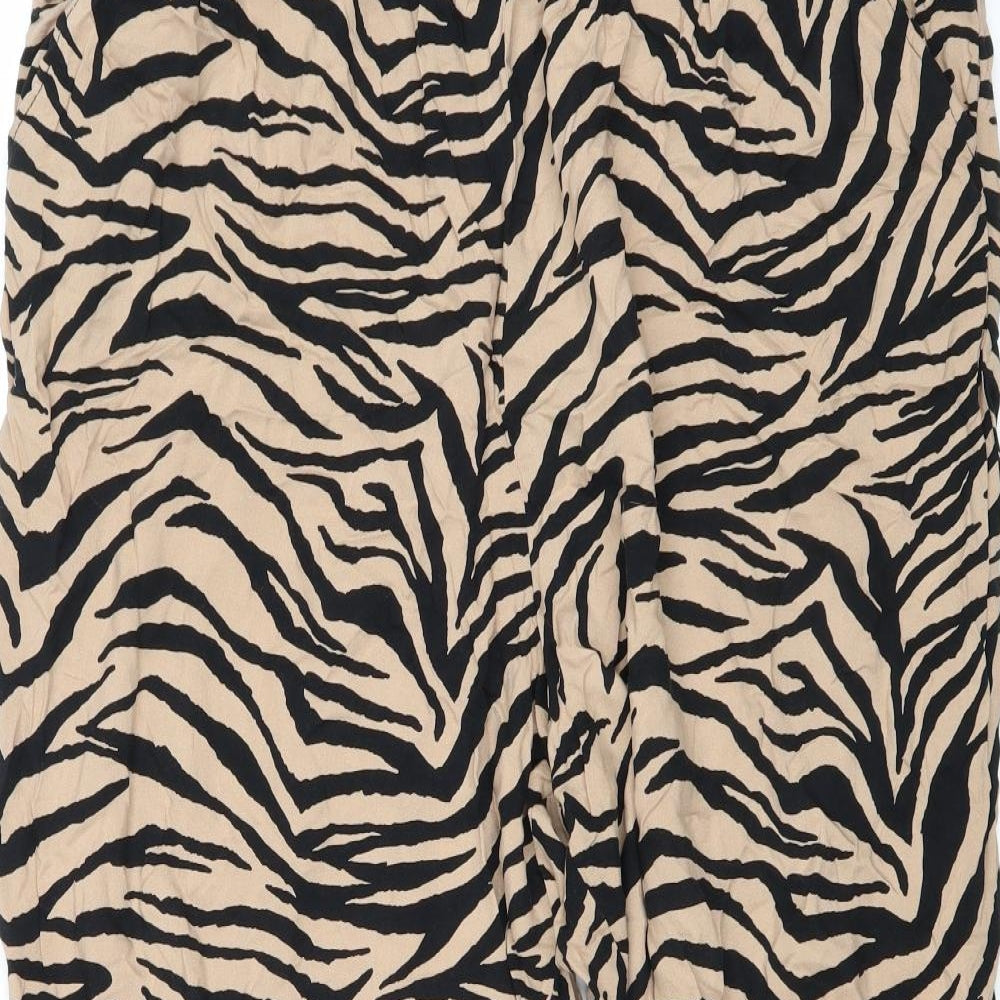 New Look Womens Multicoloured Animal Print Viscose Trousers Size 22 Regular - Tiger Print