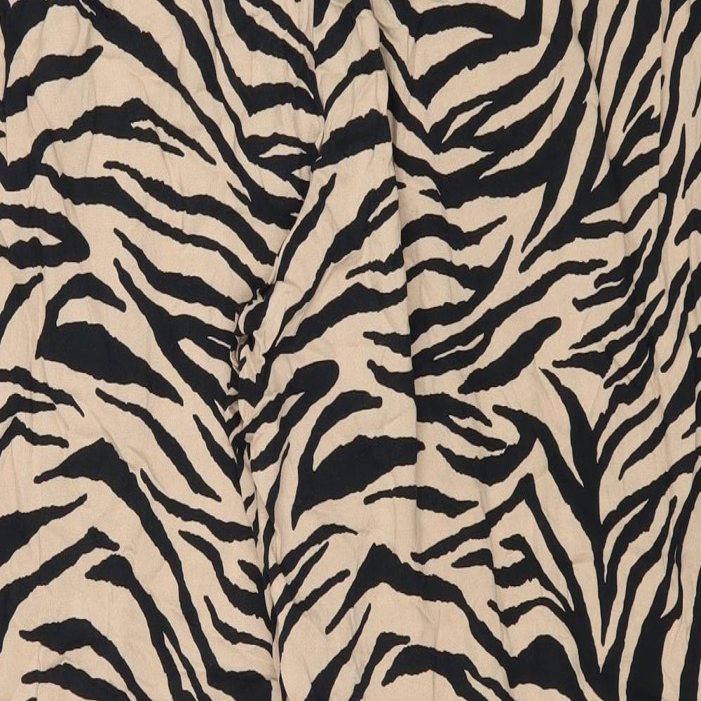 New Look Womens Multicoloured Animal Print Viscose Trousers Size 22 Regular - Tiger Print