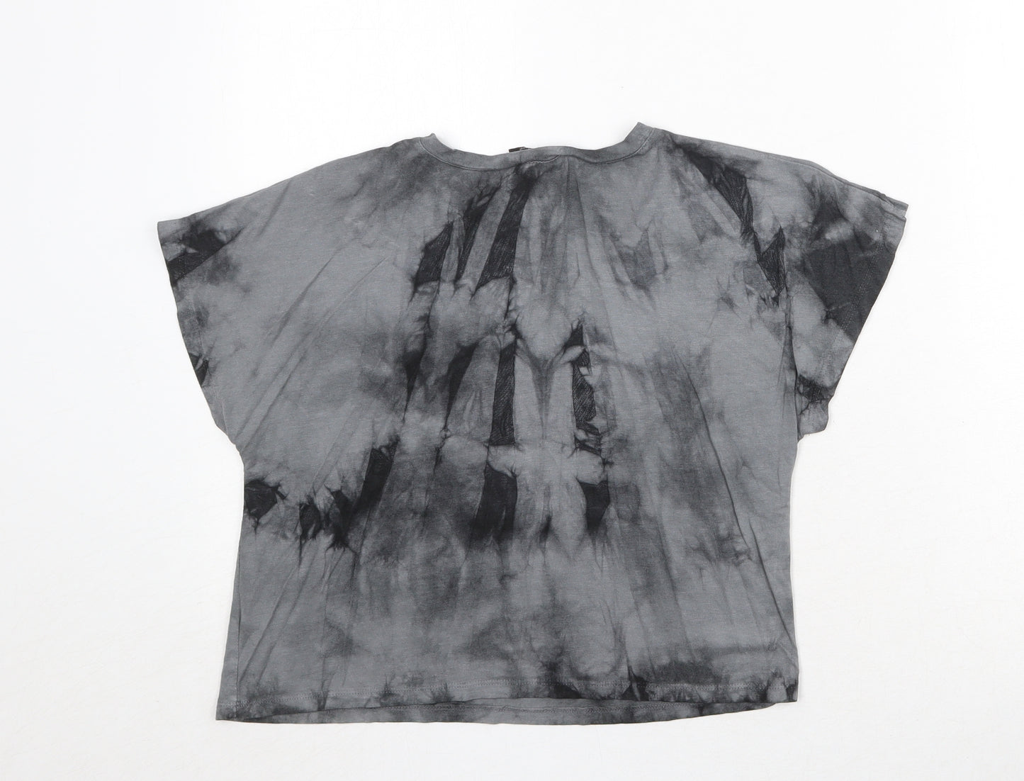 Select Girls Grey Viscose Pullover T-Shirt Size 14 Years Round Neck Pullover - Tie Dye