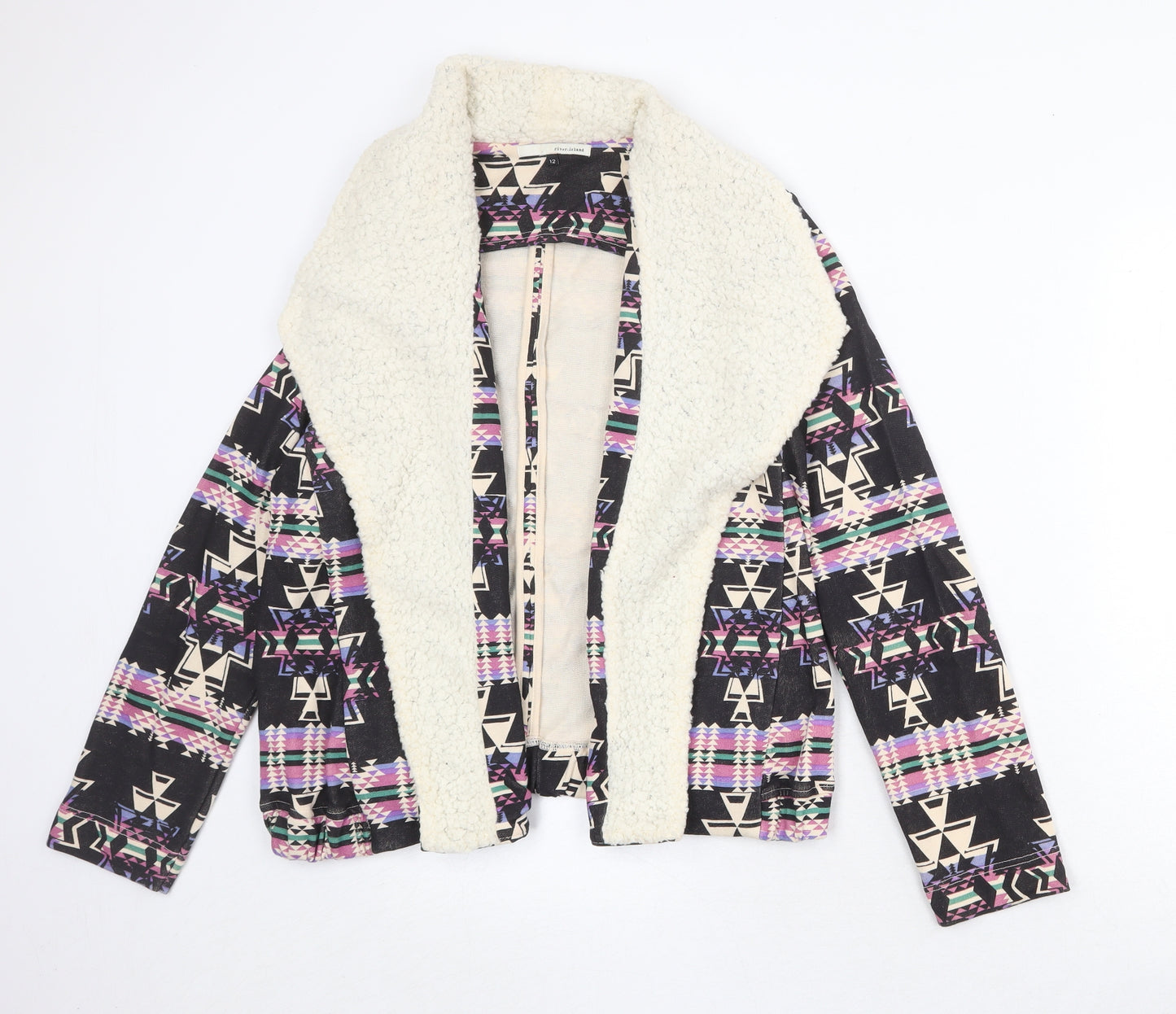 River Island Womens Multicoloured Geometric Kimono Jacket Size 12