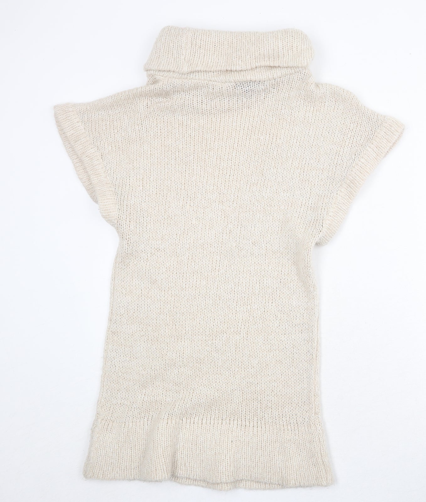 Internacionale Womens Beige Roll Neck Acrylic Pullover Jumper Size 10