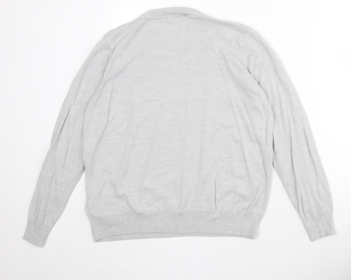 Marks and Spencer Womens Grey Round Neck Acrylic Pullover Jumper Size 18