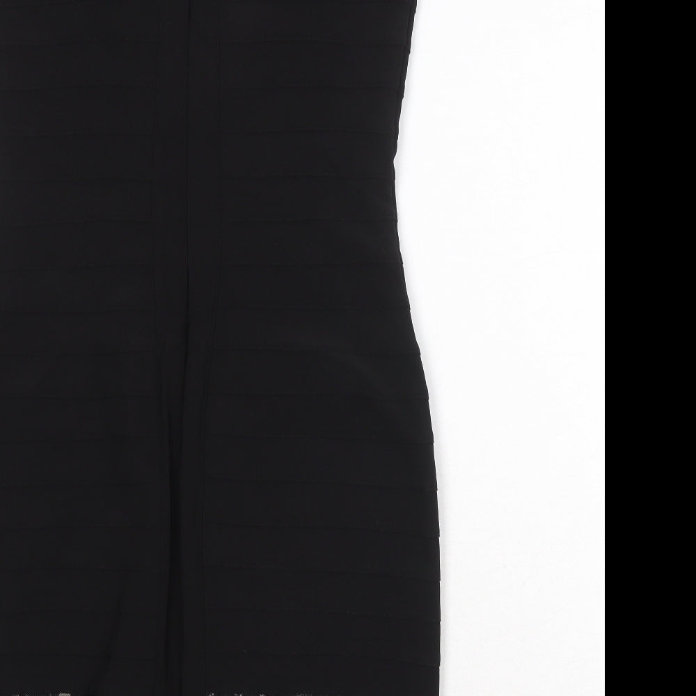 Roman Womens Black Polyester Shift Size 12 Round Neck Zip - Lace Details