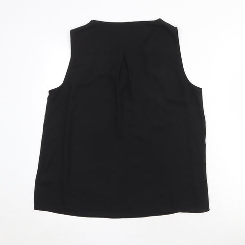 Marks and Spencer Womens Black Polyester Basic Tank Size 14 Round Neck