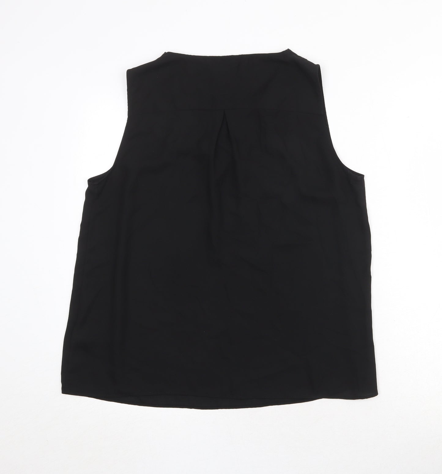 Marks and Spencer Womens Black Polyester Basic Tank Size 14 Round Neck