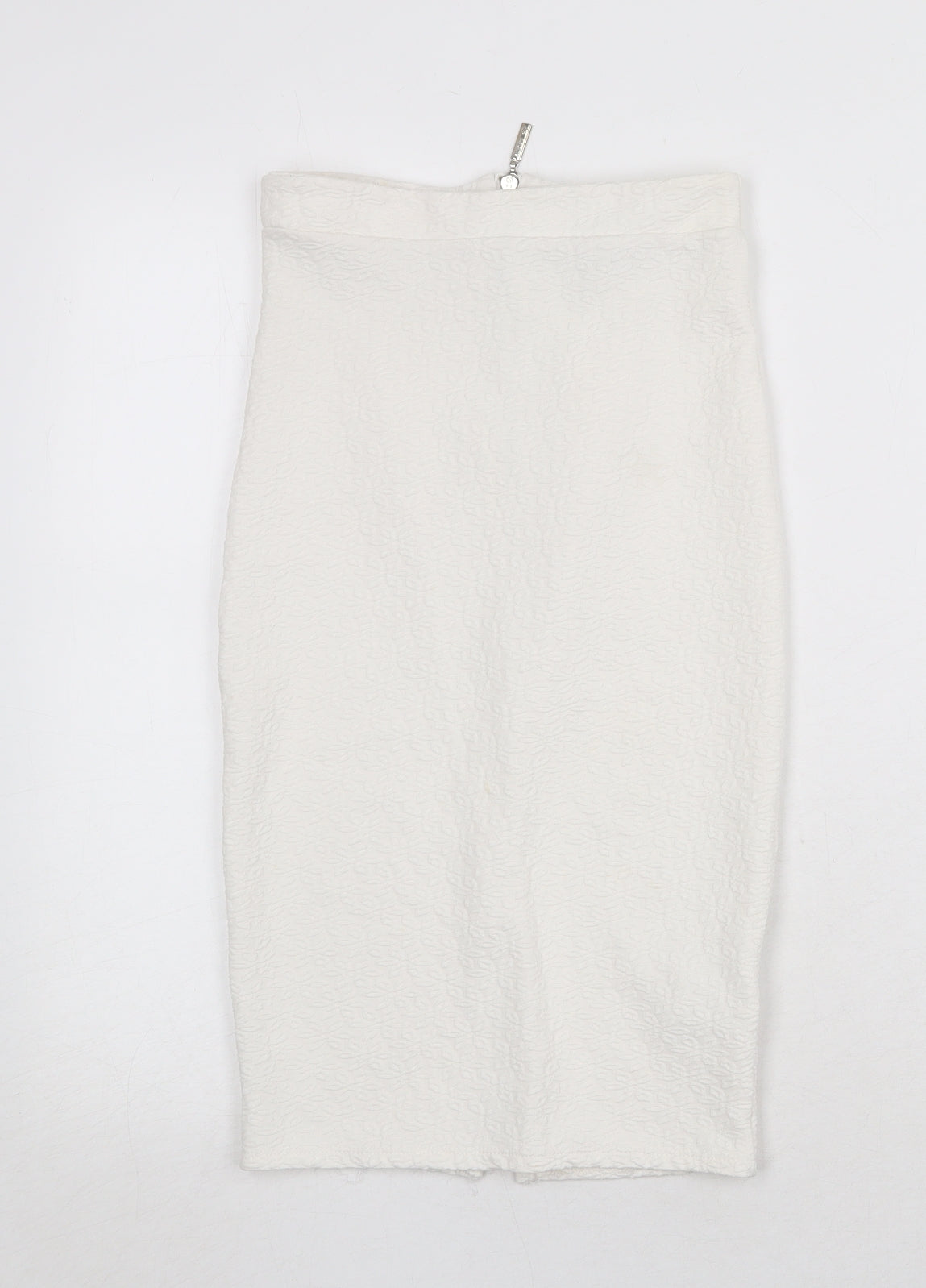 Lipsy Womens White Polyester Straight & Pencil Skirt Size 6 Zip