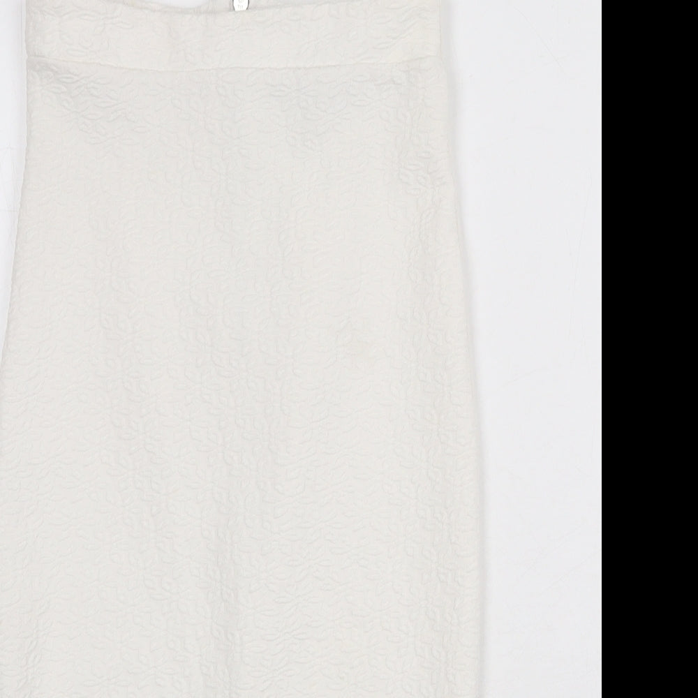 Lipsy Womens White Polyester Straight & Pencil Skirt Size 6 Zip