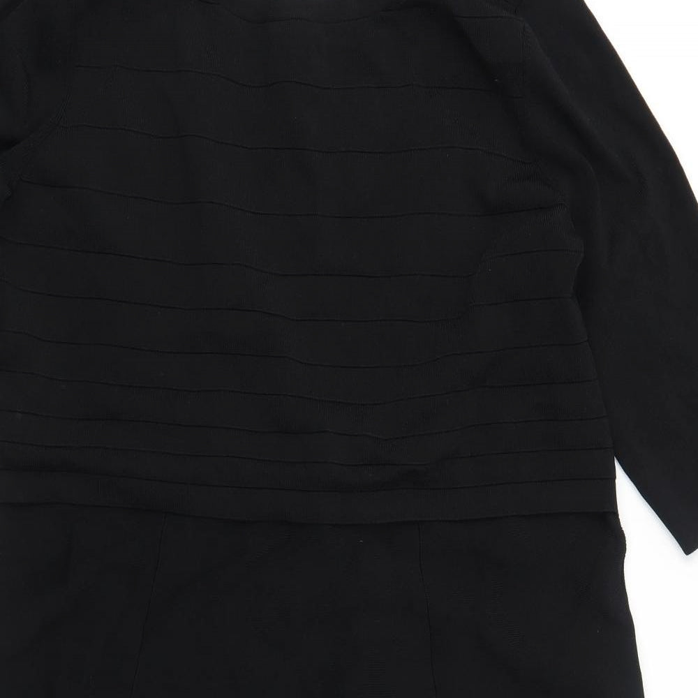 Seraphine Womens Black Viscose Trapeze & Swing Size 2XL Round Neck Pullover