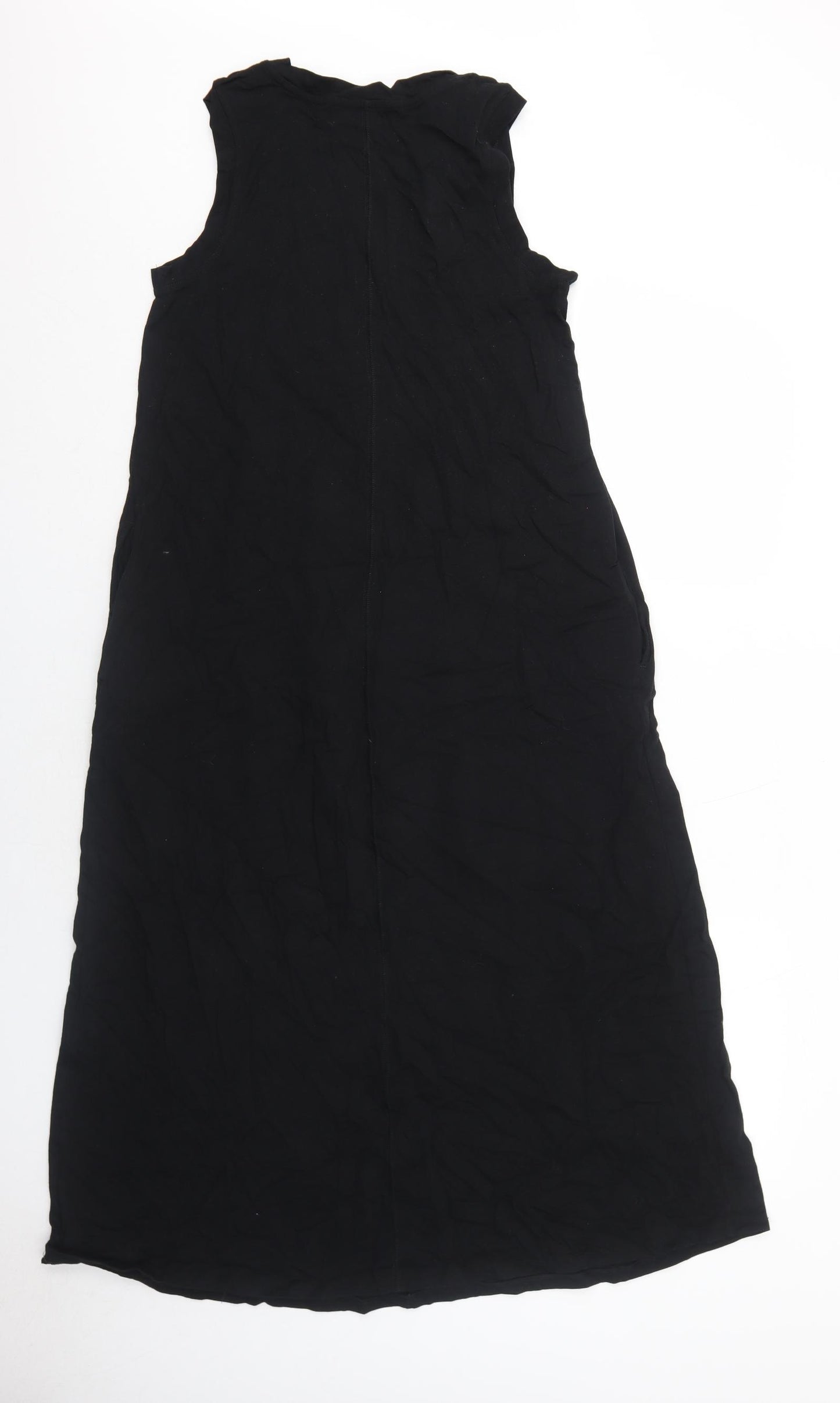Marks and Spencer Womens Black Cotton A-Line Size 12 Round Neck Pullover