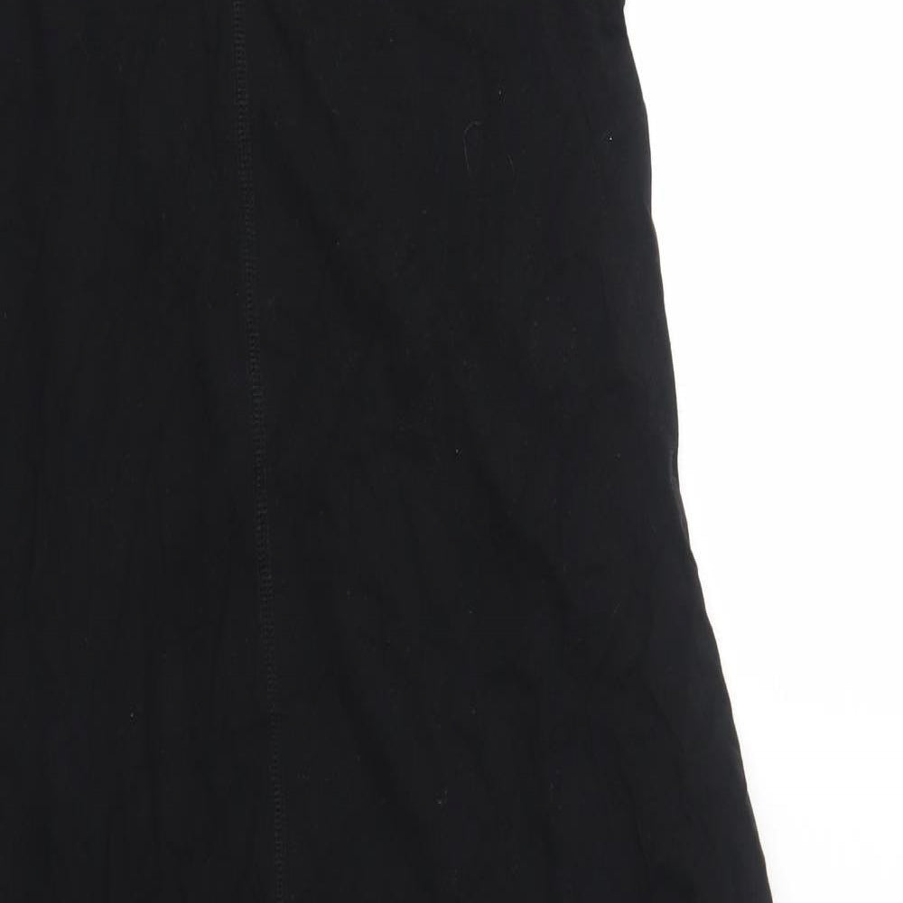 Marks and Spencer Womens Black Cotton A-Line Size 12 Round Neck Pullover