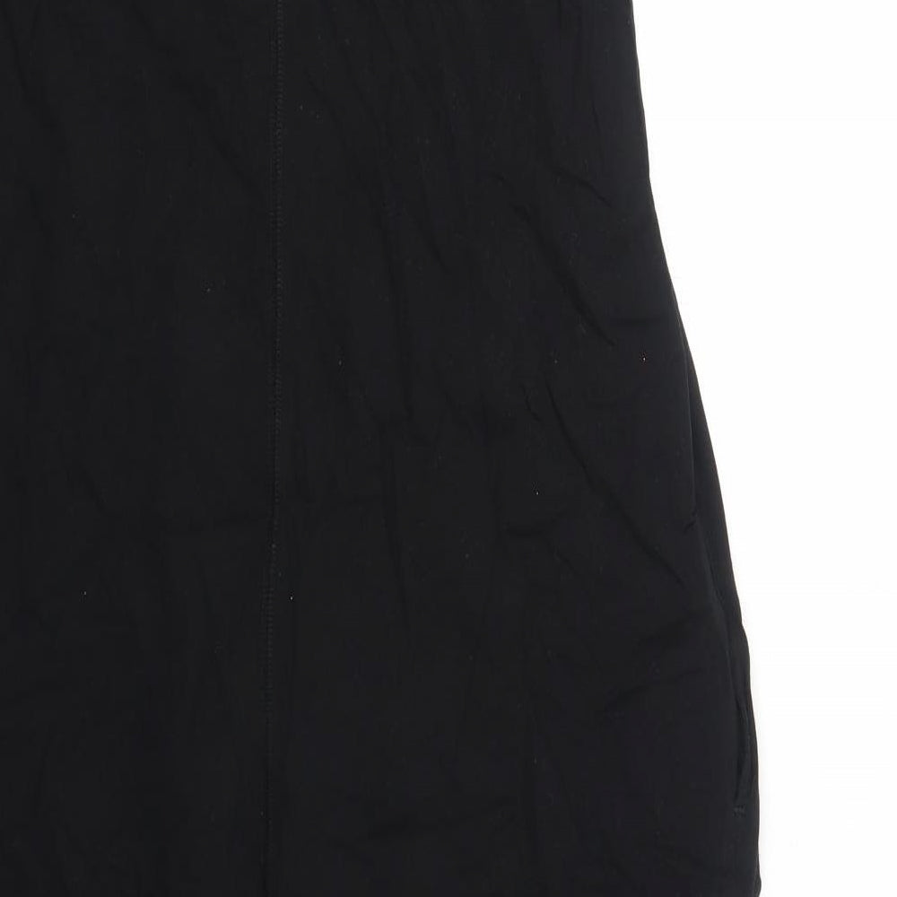 Marks and Spencer Womens Black Cotton A-Line Size 12 Round Neck Pullover
