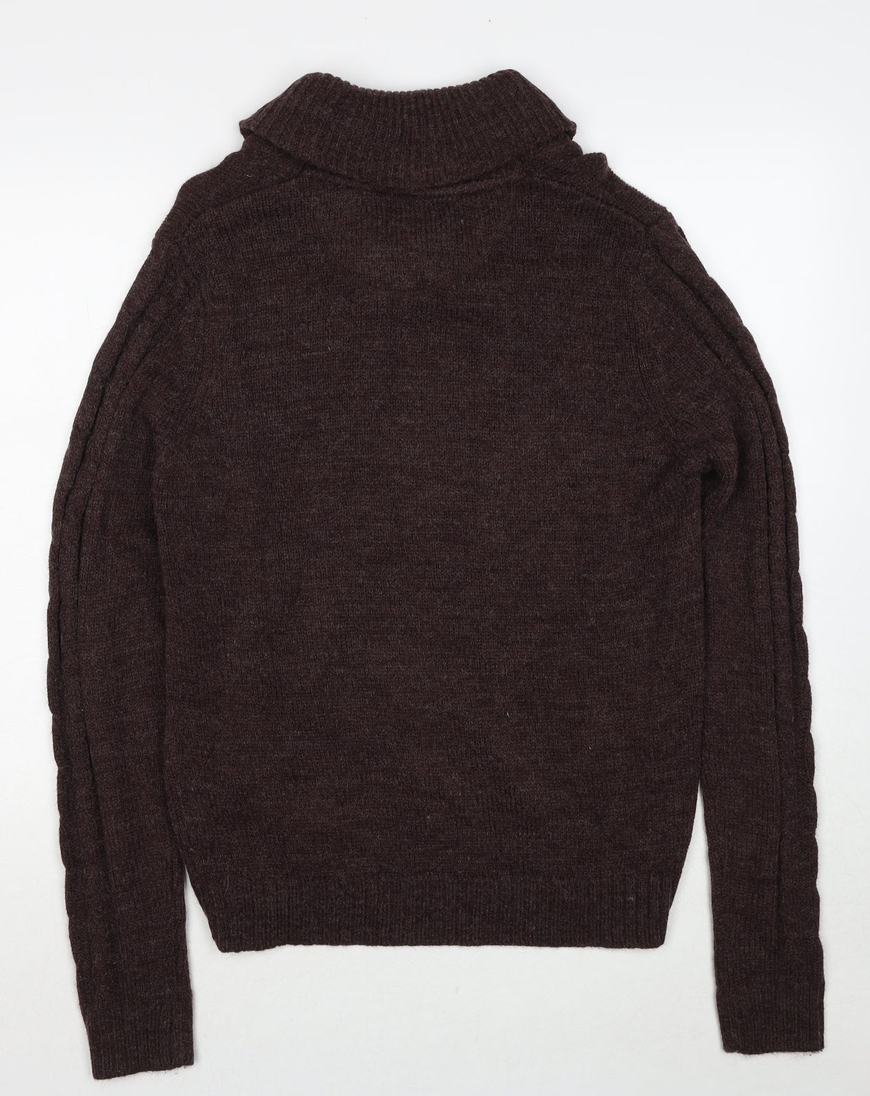 Industrialize Mens Brown Collared Acrylic Pullover Jumper Size M Long Sleeve