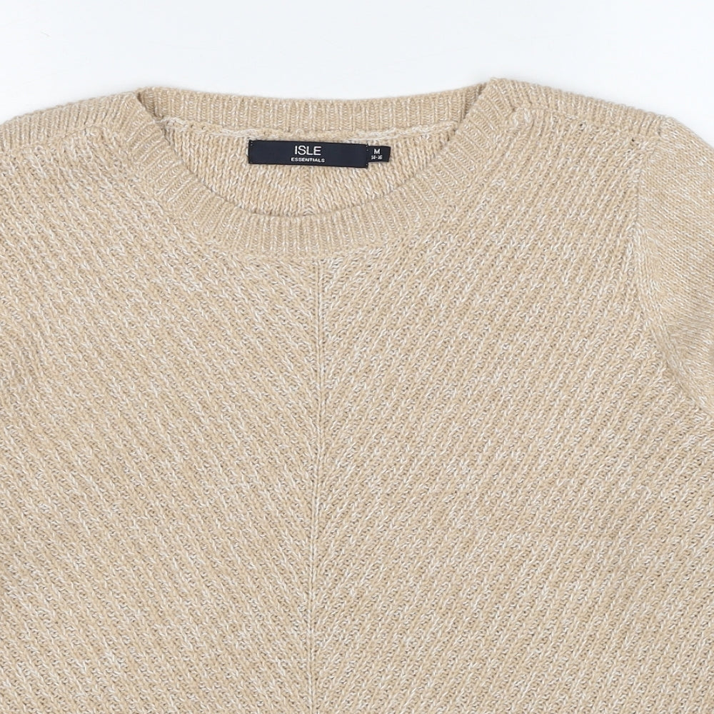 EWM Womens Beige Round Neck Acrylic Pullover Jumper Size 14 - Size 14-16