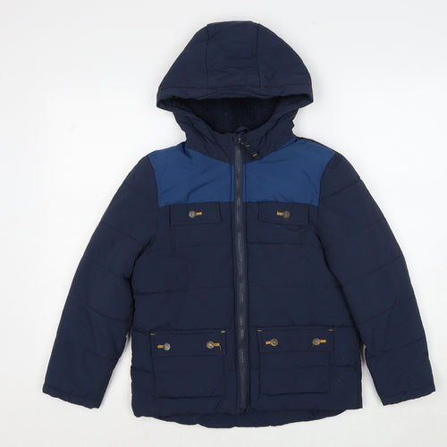 Fat Face Boys Blue Puffer Jacket Jacket Size 8-9 Years Zip