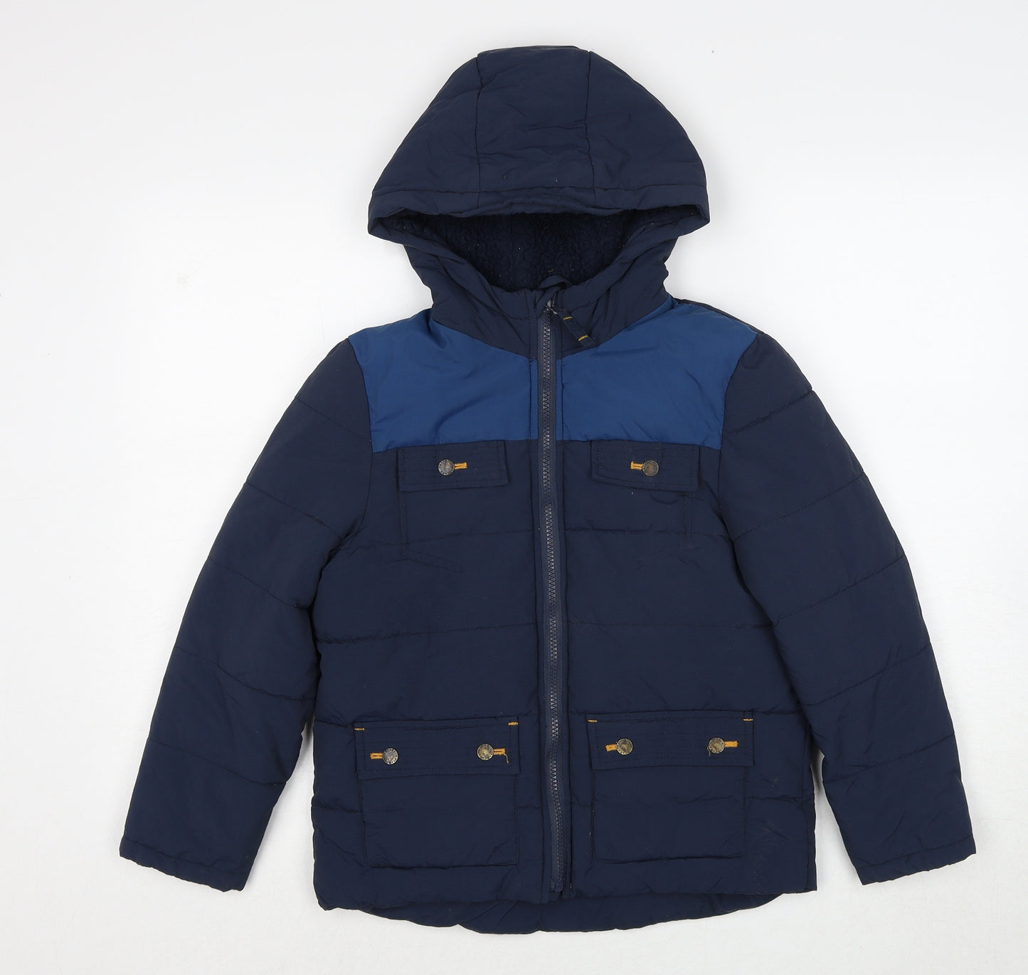 Fat Face Boys Blue Puffer Jacket Jacket Size 8-9 Years Zip