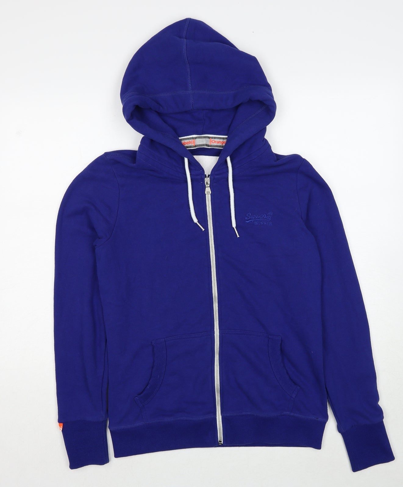 Superdry Womens Blue Round Neck Cotton Full Zip Jumper Size L