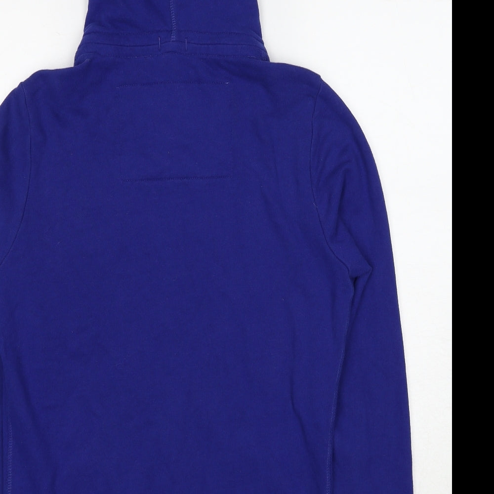 Superdry Womens Blue Round Neck Cotton Full Zip Jumper Size L
