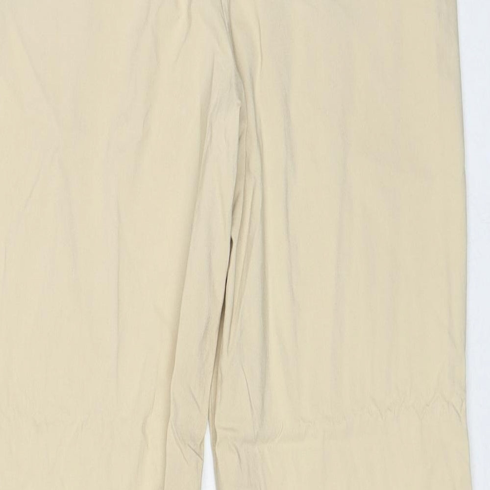 Marks and Spencer Womens Beige Viscose Trousers Size 12 Regular Zip