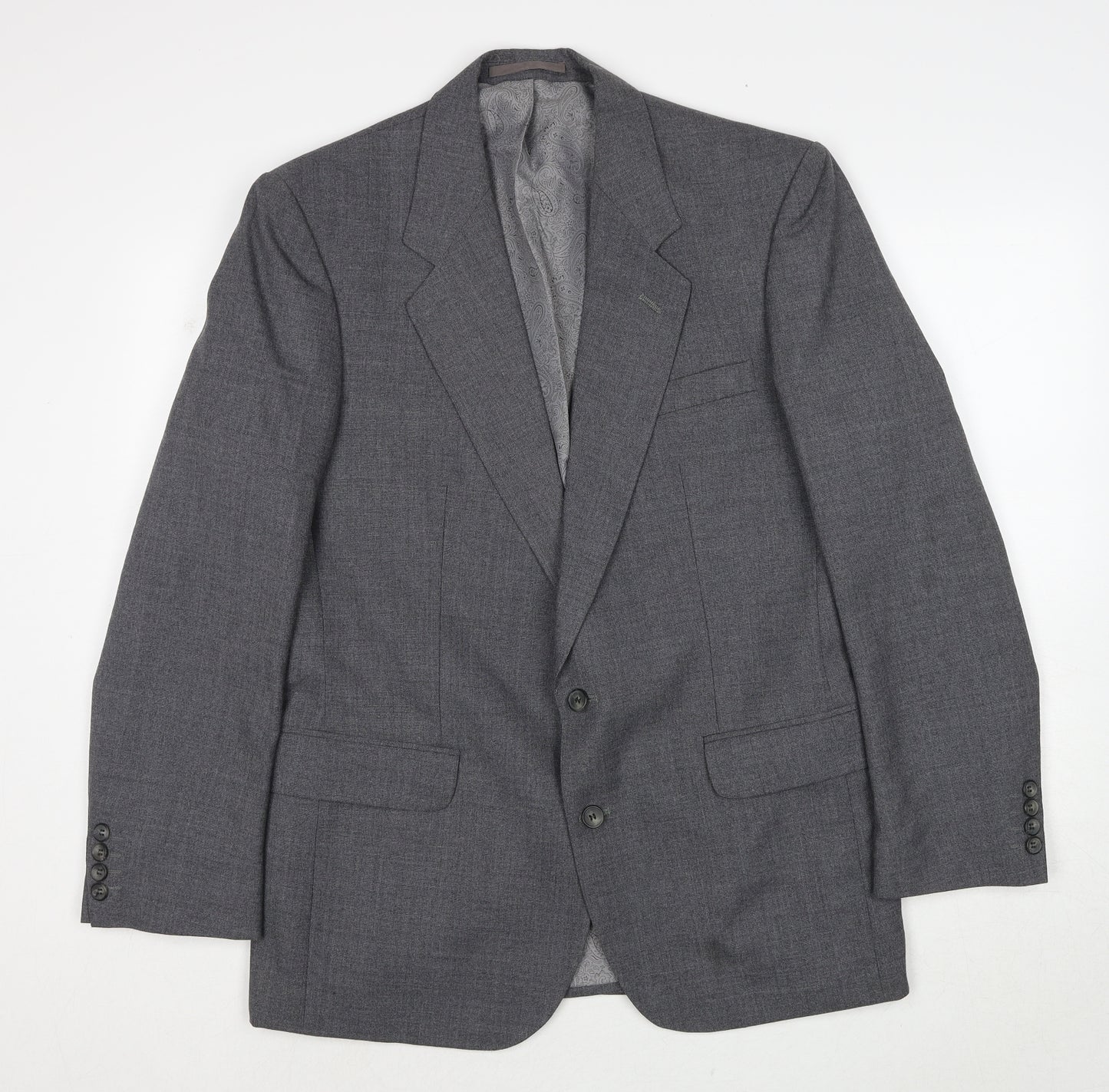 Centaur Mens Grey Polyester Jacket Suit Jacket Size 40 Regular