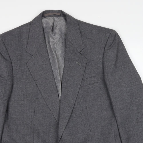 Centaur Mens Grey Polyester Jacket Suit Jacket Size 40 Regular