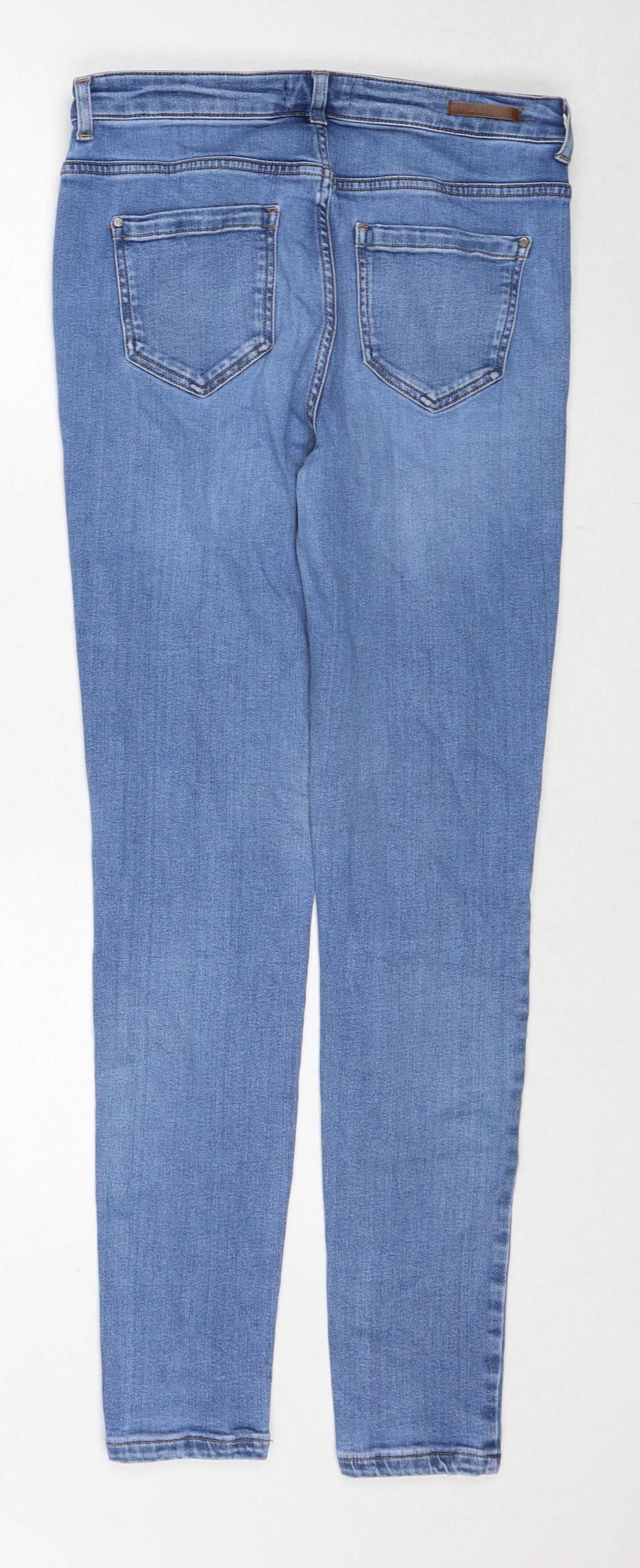 Monsoon Womens Blue Cotton Skinny Jeans Size 12 Regular Zip