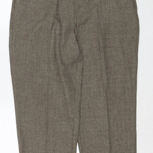 BHS Womens Brown Polyester Trousers Size 14 Regular