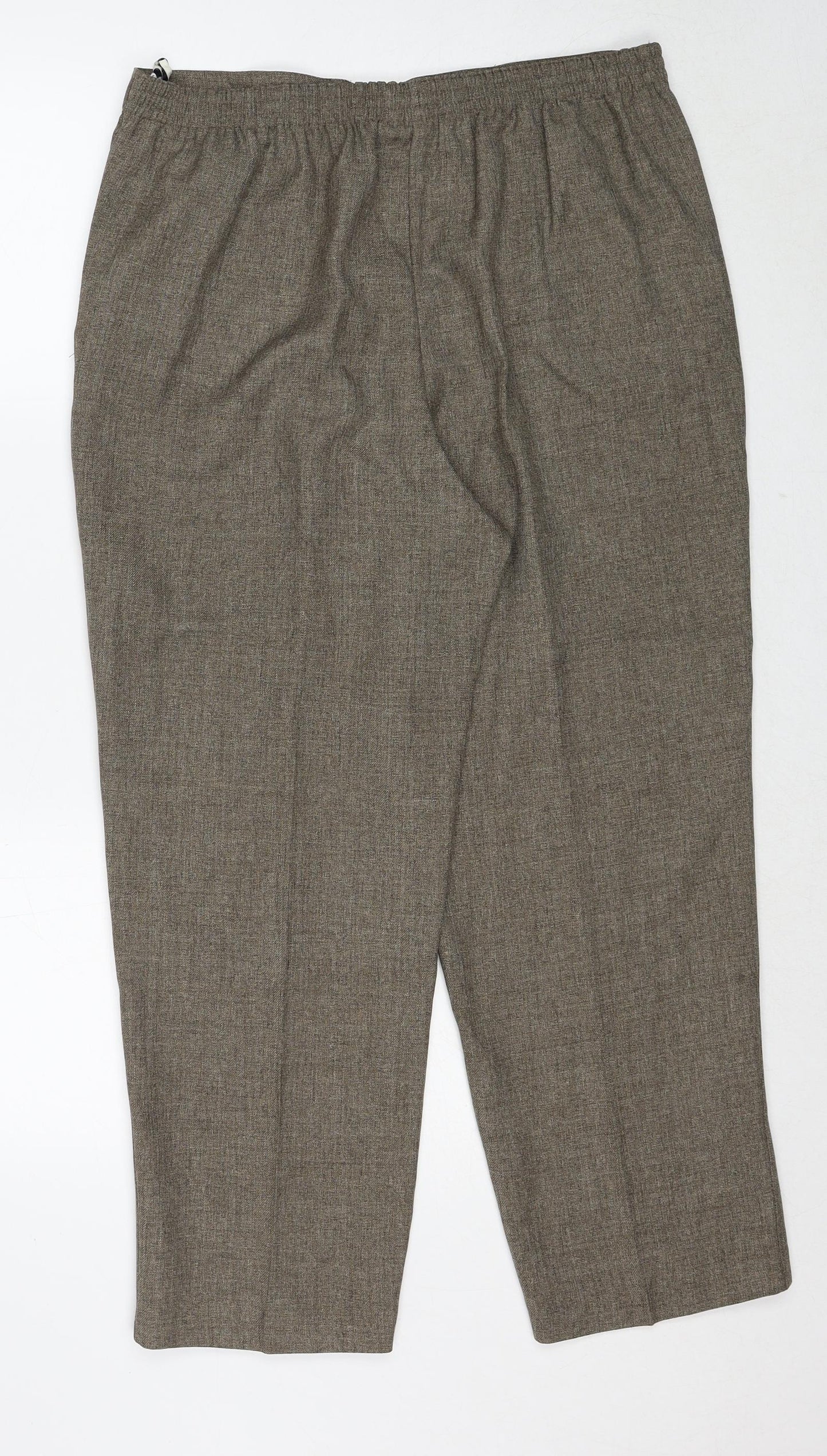BHS Womens Brown Polyester Trousers Size 14 Regular