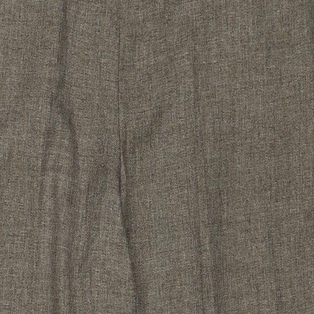 BHS Womens Brown Polyester Trousers Size 14 Regular