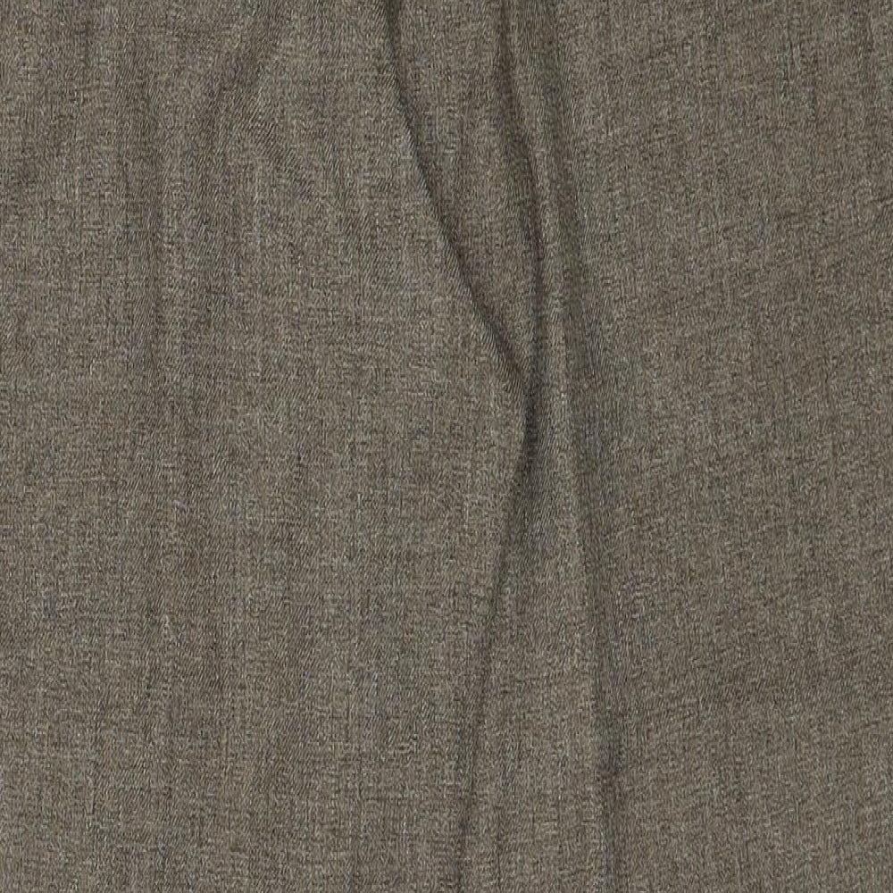 BHS Womens Brown Polyester Trousers Size 14 Regular