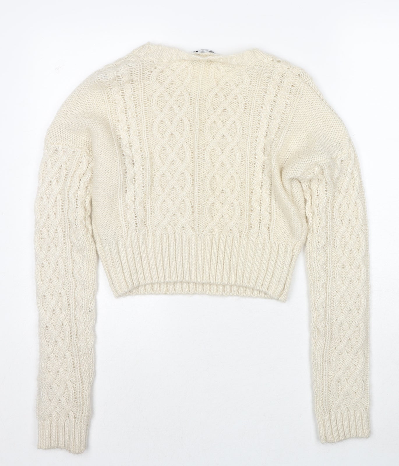 M&Co Girls Ivory Boat Neck Acrylic Pullover Jumper Size 13-14 Years Pullover