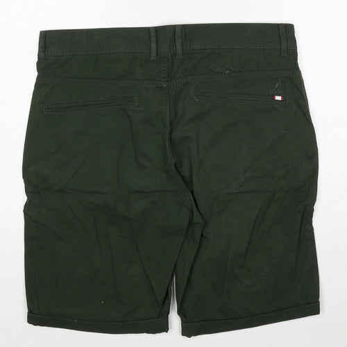 Kangol Mens Green Cotton Chino Shorts Size L Regular Zip