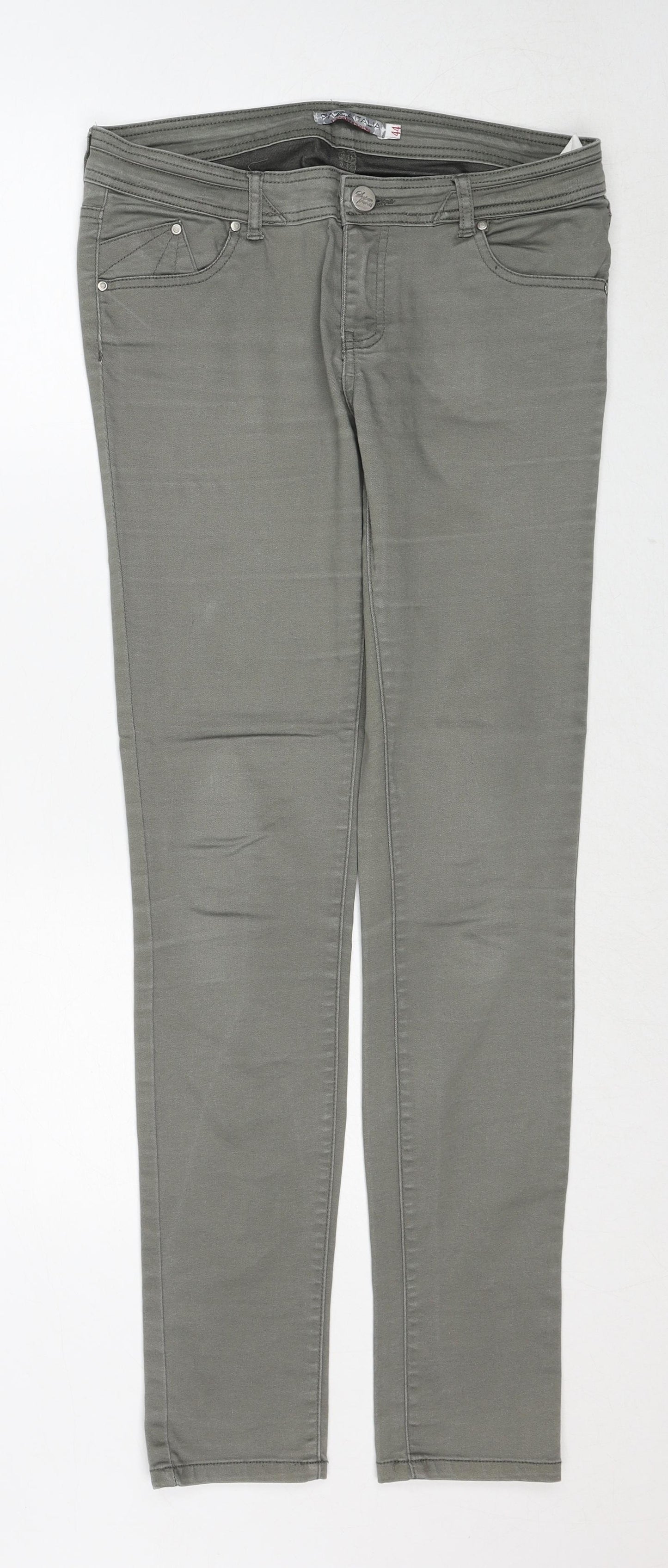 Piaza Italia Womens Grey Cotton Skinny Jeans Size 16 Regular Zip